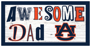 Auburn Tigers Awesome Dad Wood Sign - 6"x12"