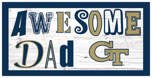 Georgia Tech Yellow Jackets Awesome Dad Wood Sign - 6