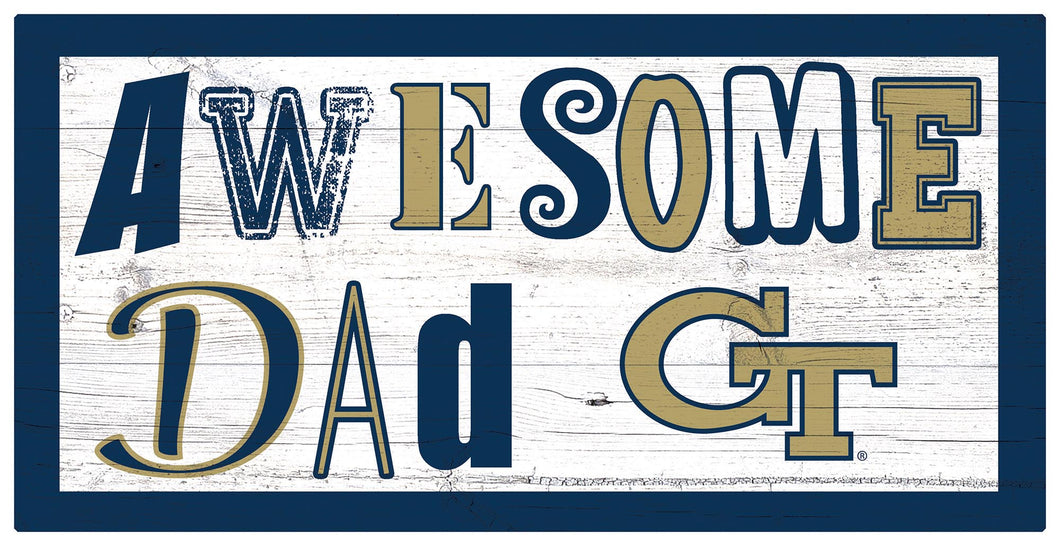 Georgia Tech Yellow Jackets Awesome Dad Wood Sign - 6