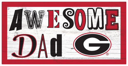 Georgia Bulldogs Awesome Dad Wood Sign - 6
