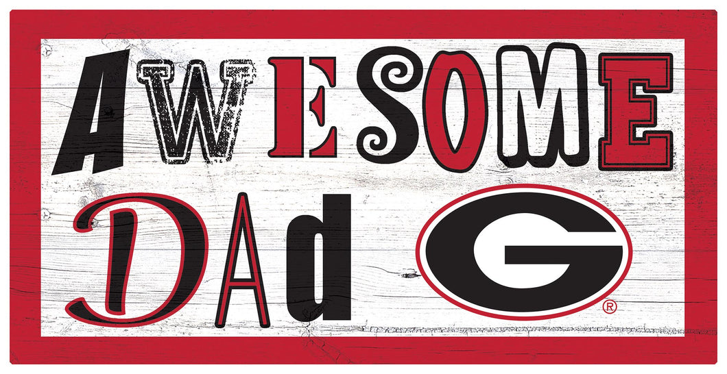 Georgia Bulldogs Awesome Dad Wood Sign - 6