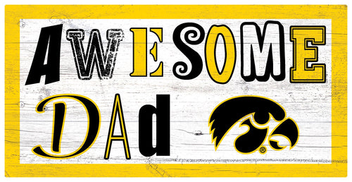 Iowa Hawkeyes Awesome Dad Wood Sign - 6