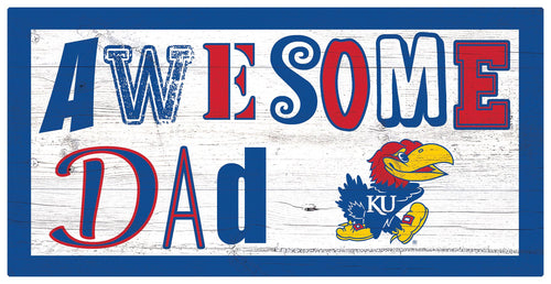 Kansas Jayhawks Awesome Dad Wood Sign - 6