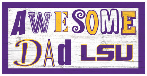LSU Tigers Awesome Dad Wood Sign - 6