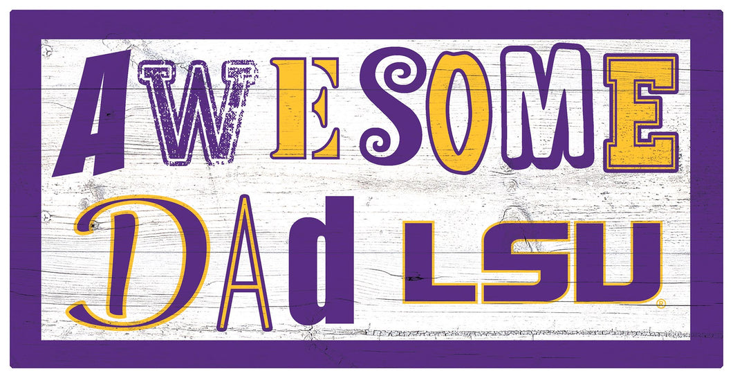 LSU Tigers Awesome Dad Wood Sign - 6