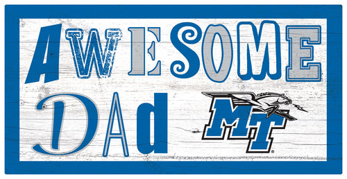 Middle Tennessee State Awesome Dad Wood Sign - 6