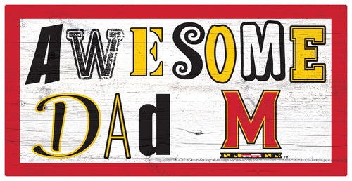Maryland Terrapins Awesome Dad Wood Sign - 6