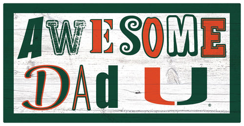 Miami Hurricanes Awesome Dad Wood Sign - 6