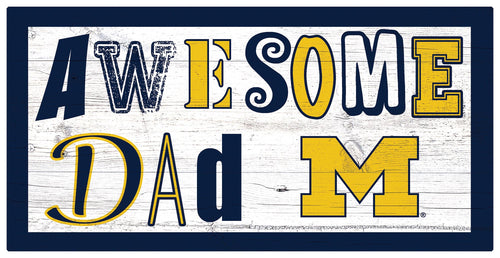 Michigan Wolverines Awesome Dad Wood Sign - 6