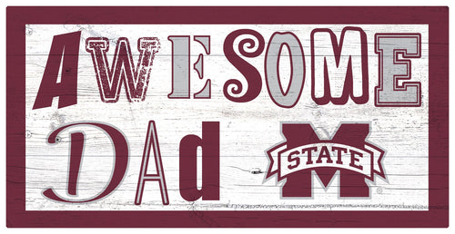 Mississippi State Bulldogs Awesome Dad Wood Sign - 6