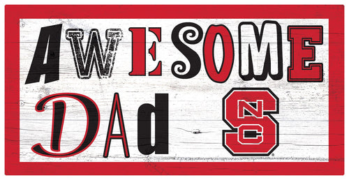 NC State Wolfpack Awesome Dad Wood Sign - 6