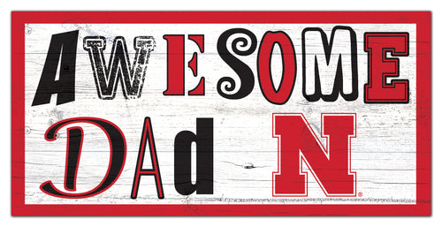 Nebraska Cornhuskers Awesome Dad Wood Sign - 6