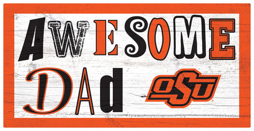 Oklahoma State Cowboys Awesome Dad Wood Sign - 6