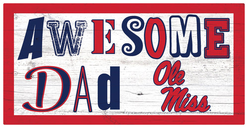 Ole Miss Rebels Awesome Dad Wood Sign - 6