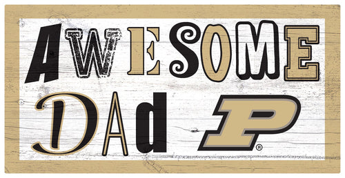 Purdue Boilermakers Awesome Dad Wood Sign - 6