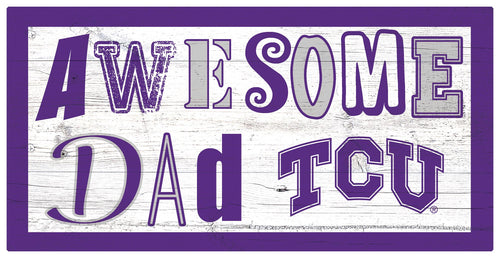 TCU Horned Frogs Awesome Dad Wood Sign - 6