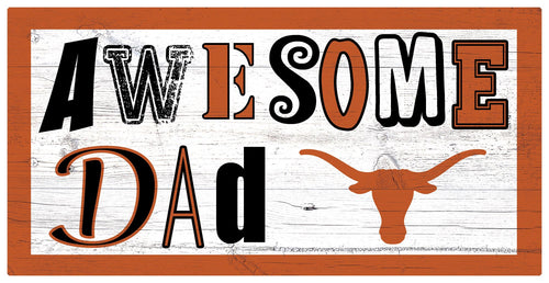 Texas Longhorns Awesome Dad Wood Sign - 6