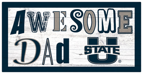 Utah State Aggies Awesome Dad Wood Sign - 6