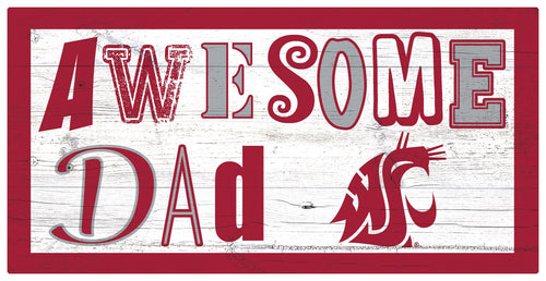 Washington State Cougars Awesome Dad Wood Sign - 6