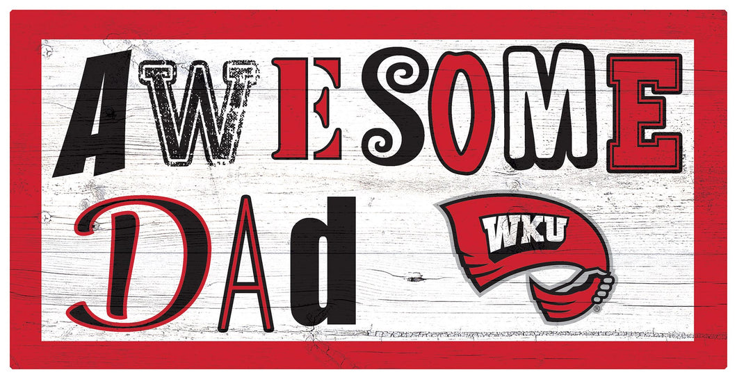 Western Kentucky Hilltoppers Awesome Dad Wood Sign - 6