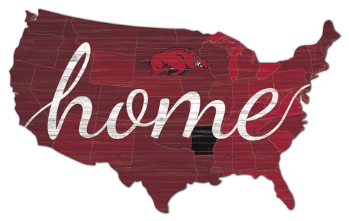 Arkansas Razorbacks  USA Shape Home Cutout