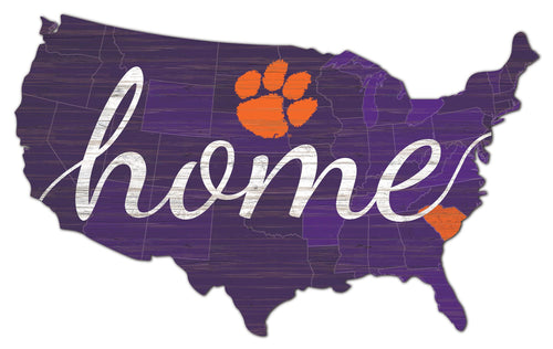 Clemson Tigers  USA Shape Home Cutout