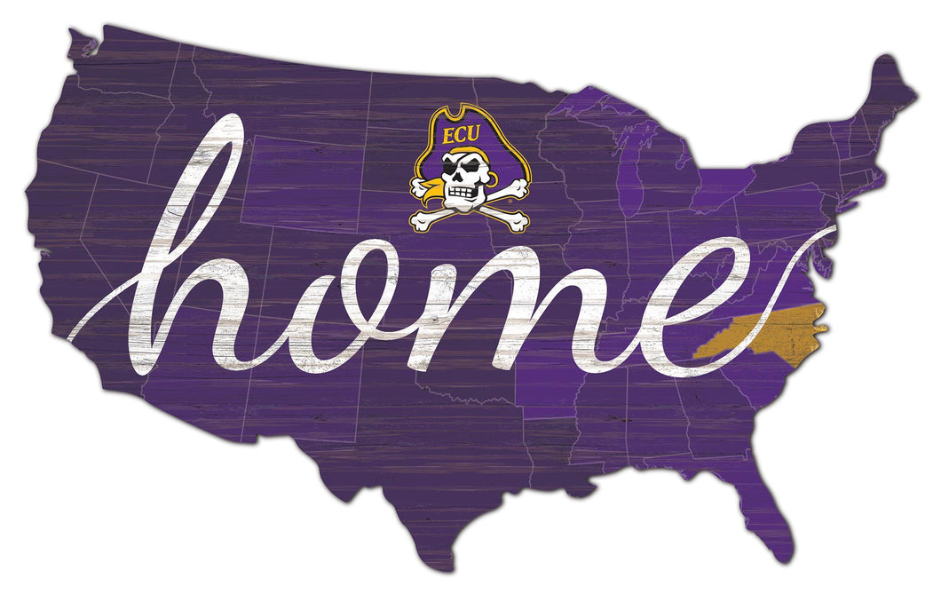 ECU Pirates  USA Shape Home Cutout