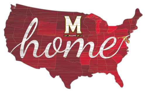Maryland Terrapins USA Shape Home Cutout