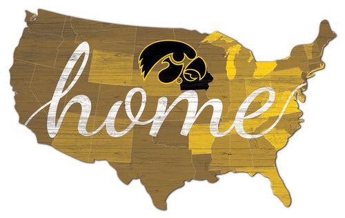 Iowa Hawkeyes USA Shape Home Cutout