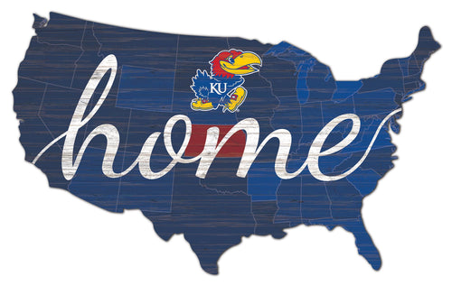 Kansas Jayhawks USA Shape Home Cutout