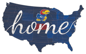 Kansas Jayhawks USA Shape Home Cutout