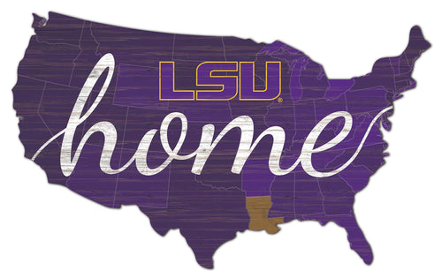 LSU Tigers USA Shape Home Cutout
