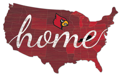 Louisville Cardinals USA Shape Home Cutout