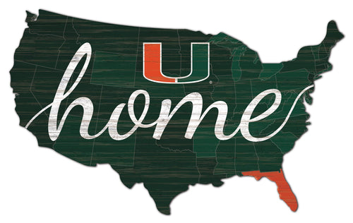 Miami Hurricanes USA Shape Home Cutout