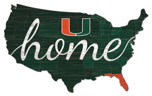 Miami Hurricanes USA Shape Home Cutout