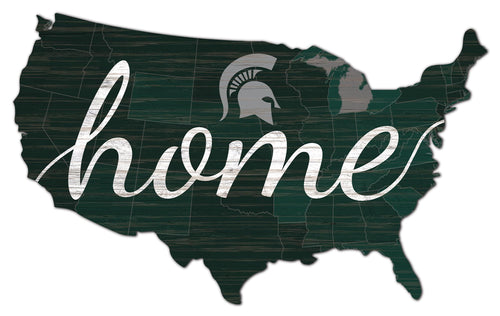 Michigan State Spartans USA Shape Home Cutout