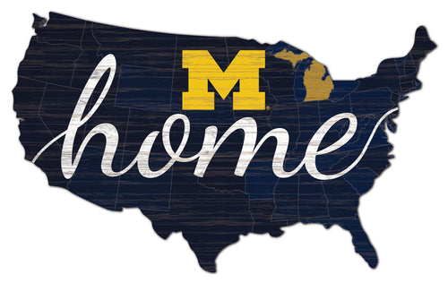 Michigan Wolverines USA Shape Home Cutout