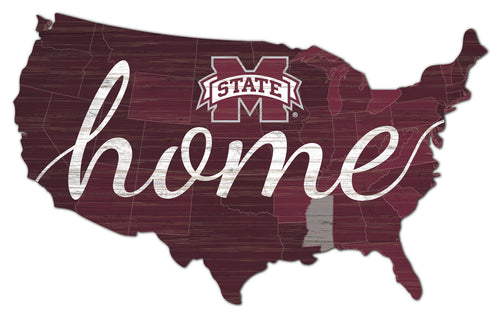 Mississippi State Bulldogs USA Shape Home Cutout