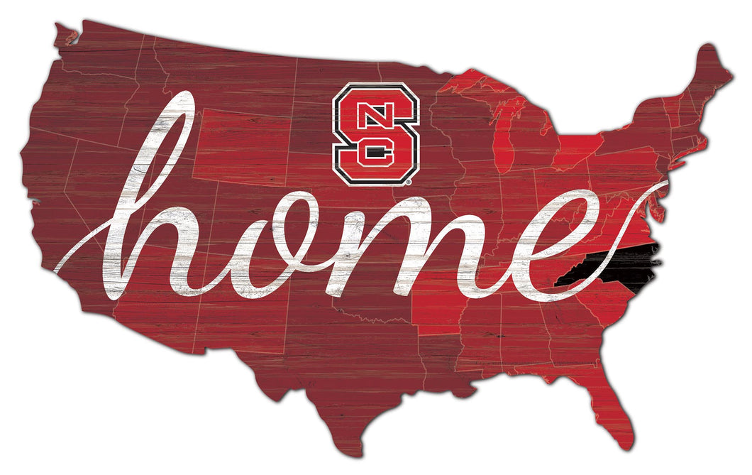 NC State Wolfpack USA Shape Home Cutout