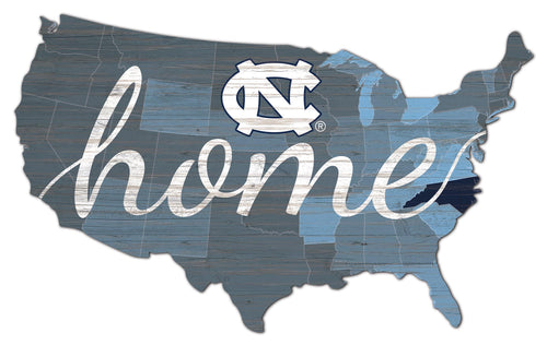 North Carolina Tar Heels USA Shape Home Cutout