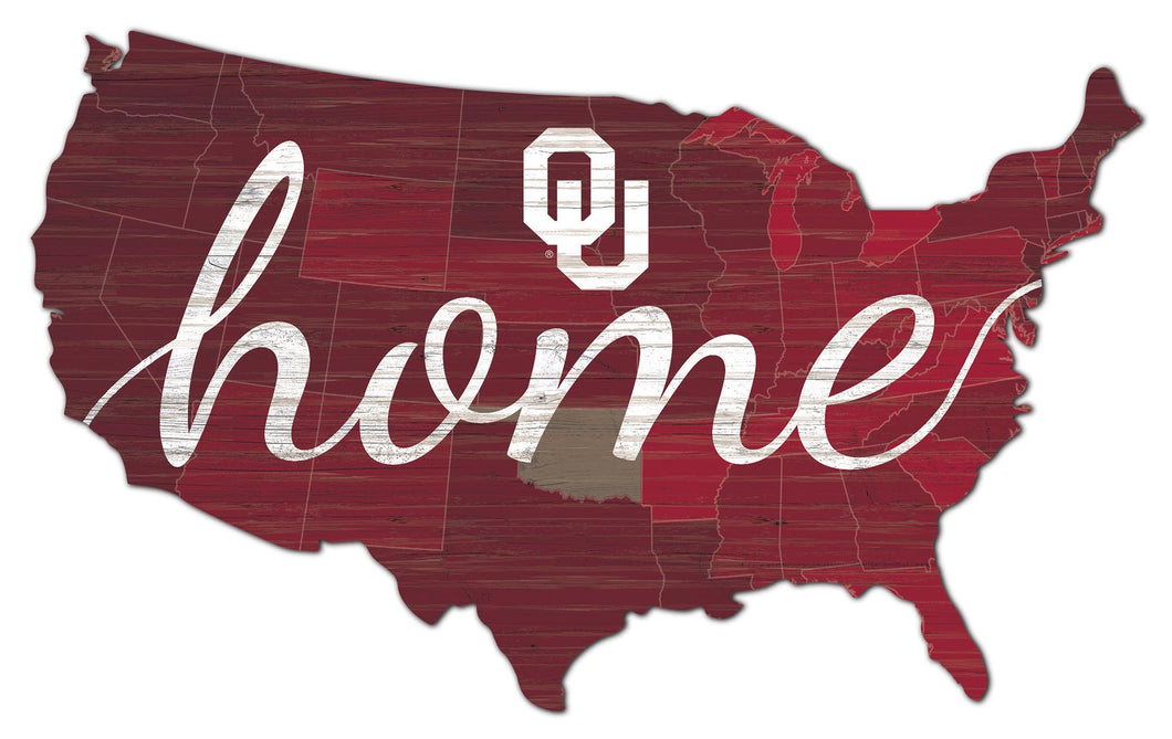 Oklahoma Sooners USA Shape Home Cutout