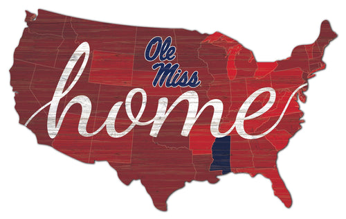 Ole Miss Rebels USA Shape Home Cutout