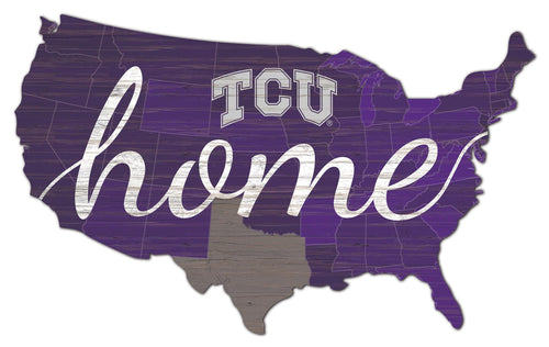 TCU Horned Frogs USA Shape Home Cutout
