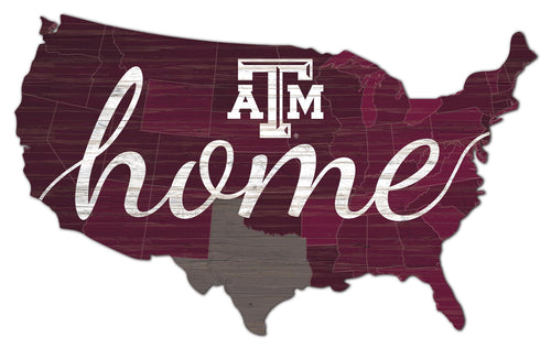 Texas A&M Aggies USA Shape Home Cutout