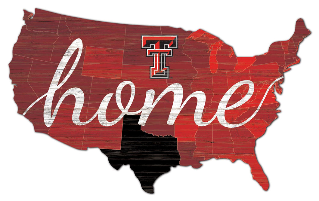 Texas Tech Red Raiders USA Shape Home Cutout