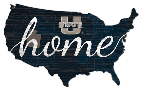 Utah State Aggies USA Shape Home Cutout