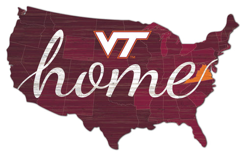 Virginia Tech Hokies USA Shape Home Cutout