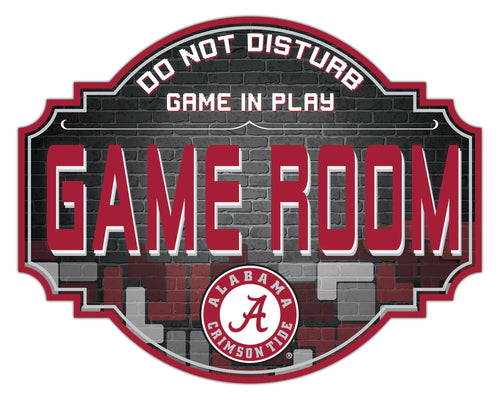 Alabama Crimson Tide Game Room Wood Tavern Sign -12