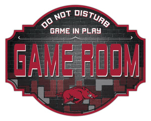 Arkansas Razorbacks Game Room Wood Tavern Sign -12"