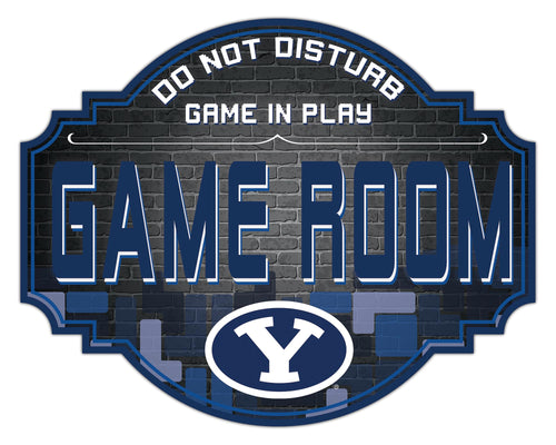 BYU Cougars Game Room Wood Tavern Sign -12